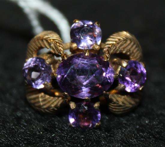 9ct gold and amethyst ring